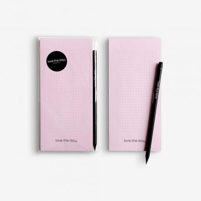 Notizblock notepad love the day with pencil