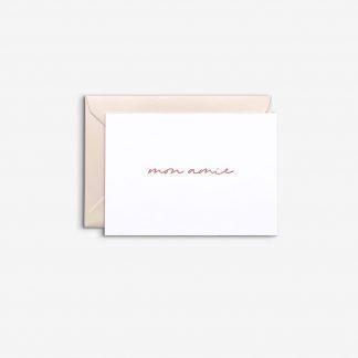 Postcard with envelope “mon amie“