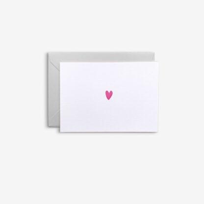 postkarte herz pink letterpress