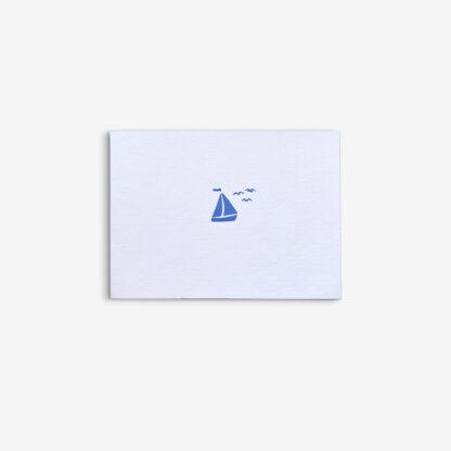 postkarte schiff blau